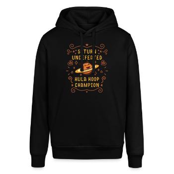 Saturn Erforschung Astronom Galaxie - Stanley/Stella Unisex Hoodie SOUNDER - Schwarz - Vorne - Alina (178cm) & Michal (187cm)