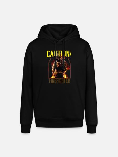Caution Firefighter Fire Rescue Fireman - Stanley/Stella SOUNDER Unisex Hoodie - black