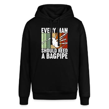 Dudelsack Dudelsack Schottland Dudelsackspieler - Stanley/Stella Unisex Hoodie SOUNDER - Schwarz - Vorne - Alina (178cm) & Michal (187cm)