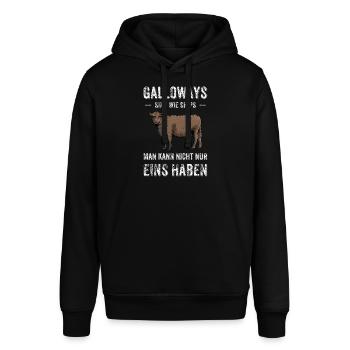 Galloway Rind I Schottland Rinderzucht für - Stanley/Stella Unisex Hoodie SOUNDER - Schwarz - Vorne - Alina (178cm) & Michal (187cm)