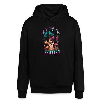 Shiitake Pilz Wald Pilz Shiitake Moral Vegan Umami - Stanley/Stella Unisex Hoodie SOUNDER - Schwarz - Vorne - Alina (178cm) & Michal (187cm)