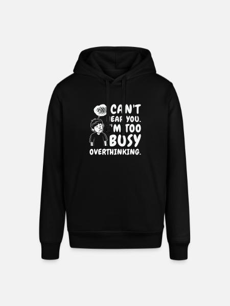 Overanalyzing Line Art Overthinker Drawing - Stanley/Stella SOUNDER Unisex Hoodie - black
