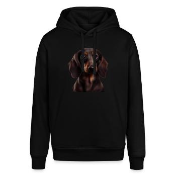 Rauhaardackel Dachshund Hund Hunde Welpe Dackel - Stanley/Stella Unisex Hoodie SOUNDER - Schwarz - Vorne - Alina (178cm) & Michal (187cm)