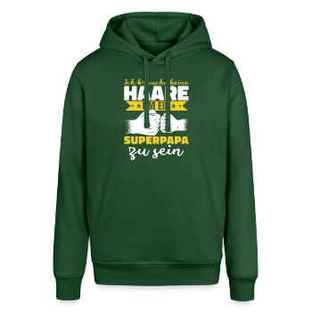 Ich brauche keine Haare Superpapa - Stanley/Stella Unisex Hoodie SOUNDER - Flaschengrün - Vorne - Alina (178cm) & Michal (187cm)