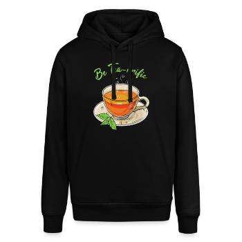 Tee-Wortspiel - Stanley/Stella Unisex Hoodie SOUNDER - Schwarz - Vorne - Alina (178cm) & Michal (187cm)