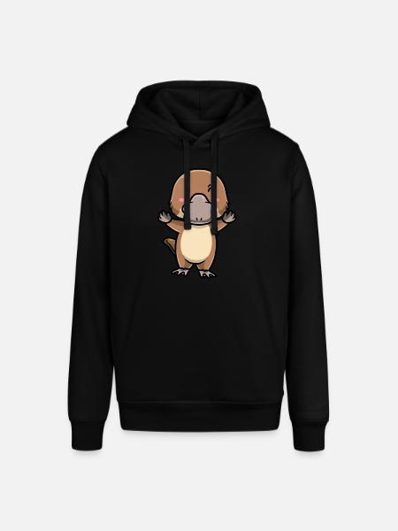 Emoticon ornitorinco kawaii - Felpa con cappuccio unisex SOUNDER di Stanley/Stella - nero