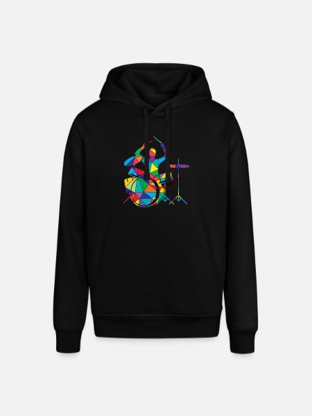 Drums Polygon Drummer - Stanley/Stella SOUNDER Unisex Hoodie - black