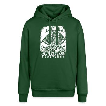 Punkrock Fan Skull mit Mohawk Crazy Antisocial P - Stanley/Stella Unisex Hoodie SOUNDER - Flaschengrün - Vorne - Alina (178cm) & Michal (187cm)