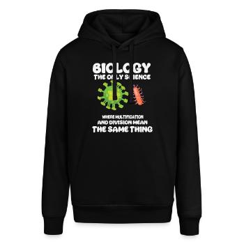 Biologie Lehrer Motiv Naturwissenschaft - Stanley/Stella Unisex Hoodie SOUNDER - Schwarz - Vorne - Alina (178cm) & Michal (187cm)