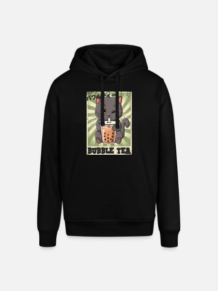 Boba Tea Cat Bubble Tea - Stanley/Stella SOUNDER Unisex Hoodie - black