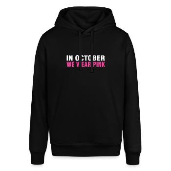 Im Oktober tragen wir Pink Leopard Brustkrebs Awar - Stanley/Stella Unisex Hoodie SOUNDER - Schwarz - Vorne - Alina (178cm) & Michal (187cm)
