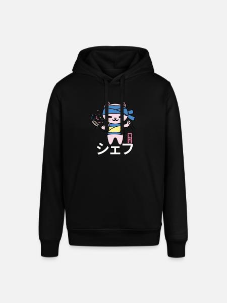 Kawaii Chef Cat Japan - Stanley/Stella SOUNDER Unisex Hoodie - black
