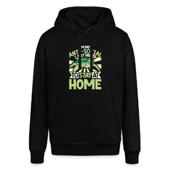 Boxer Boxing Turtle Turtles Sea Ocean Reptile - Stanley/Stella Unisex Hoodie SOUNDER - Schwarz - Vorne - Alina (178cm) & Michal (187cm)