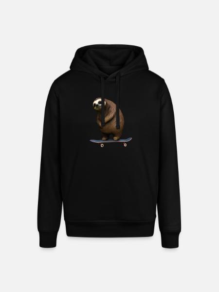 Skateboard Sloth - Stanley/Stella SOUNDER Unisex Hoodie - black