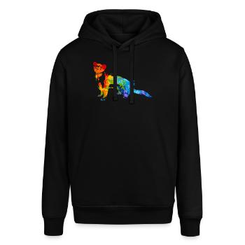 Weasel Splash Art Ferret Animal - Stanley/Stella SOUNDER Unisex Hoodie - black - Front - Alina (178cm) & Michal (187cm)