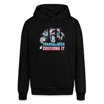 Transgender Pride Monster Truck - Stanley/Stella SOUNDER Unisex Hoodie - black - Front - Alina (178cm) & Michal (187cm)