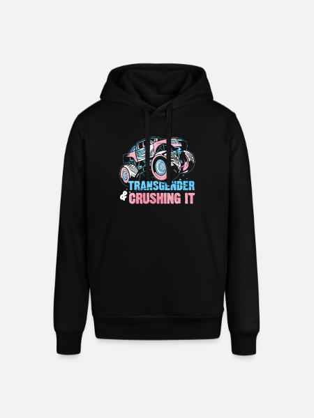 Transgender Pride Monster Truck - Stanley/Stella SOUNDER Unisex Hoodie - black