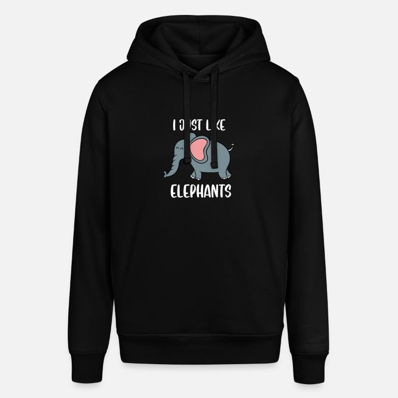 J’aime juste les éléphants - Sweat à capuche SOUNDER Stanley/Stella Unisexe - noir