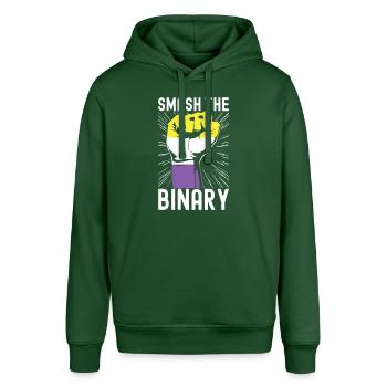 Non Binary Pride Genderqueer - Stanley/Stella Unisex Hoodie SOUNDER - Flaschengrün - Vorne - Alina (178cm) & Michal (187cm)