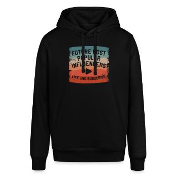 Zukünftige beliebteste Influencer mögen und abonnieren - Stanley/Stella Unisex Hoodie SOUNDER - Schwarz - Vorne - Alina (178cm) & Michal (187cm)