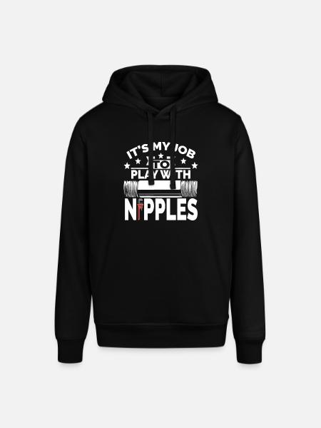 Play With Nipples | Funny Plumber + Pipefitter - Stanley/Stella SOUNDER Unisex Hoodie - black