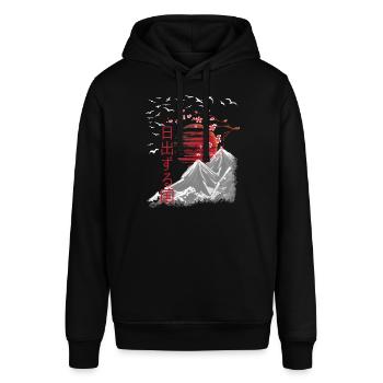 Japan Vintage japanische Kunst - Stanley/Stella Unisex Hoodie SOUNDER - Schwarz - Vorne - Alina (178cm) & Michal (187cm)