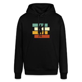 Body building Retro - Stanley/Stella SOUNDER Unisex Hoodie - black - Front - Alina (178cm) & Michal (187cm)