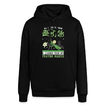 Gottesanbeterin Mantis Fangschrecke - Stanley/Stella Unisex Hoodie SOUNDER - Schwarz - Vorne - Alina (178cm) & Michal (187cm)