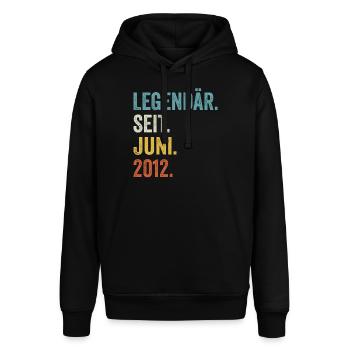 11. Geburtstag 11 Jahre Legendär Seit Juni 2012 - Stanley/Stella Unisex Hoodie SOUNDER - Schwarz - Vorne - Alina (178cm) & Michal (187cm)
