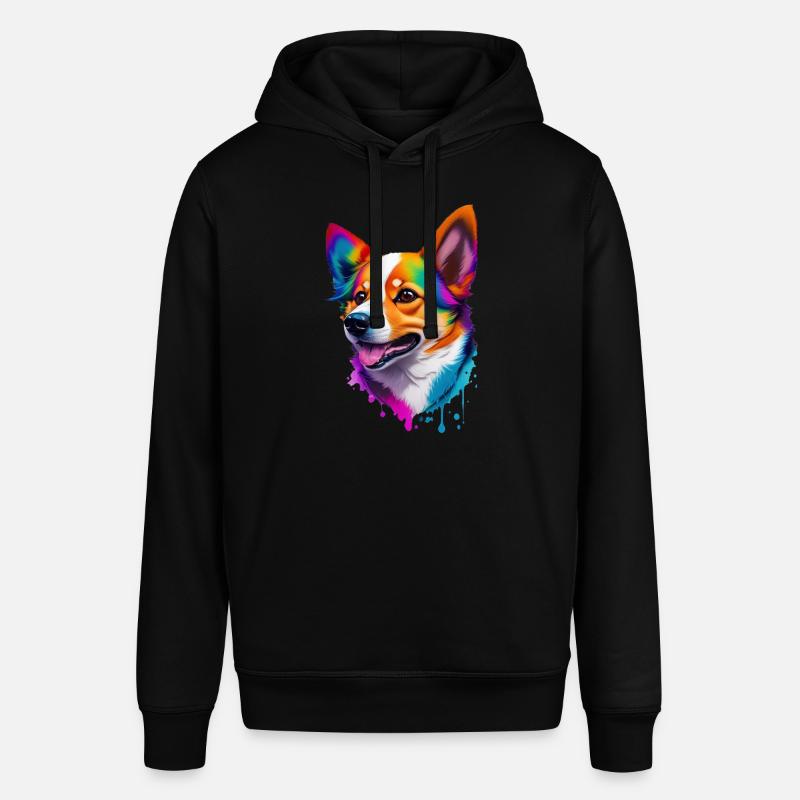 Corgi färgglada hund regnbåge hundras - Luvtröja SOUNDER unisex från Stanley/Stella - svart