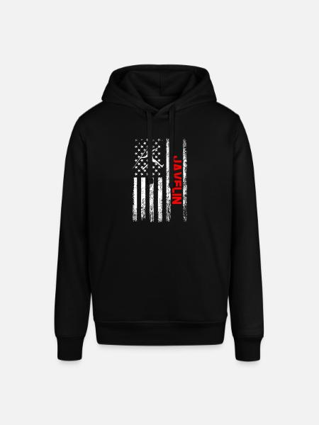 Javelin throwing American flag - Stanley/Stella SOUNDER Unisex Hoodie - black