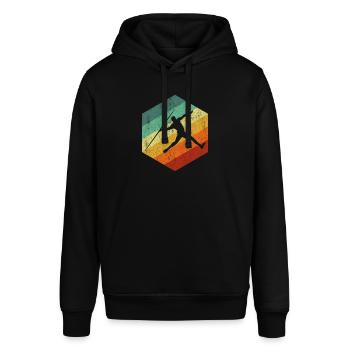 Javelin throwing vintage - Stanley/Stella Unisex Hoodie SOUNDER - Schwarz - Vorne - Alina (178cm) & Michal (187cm)