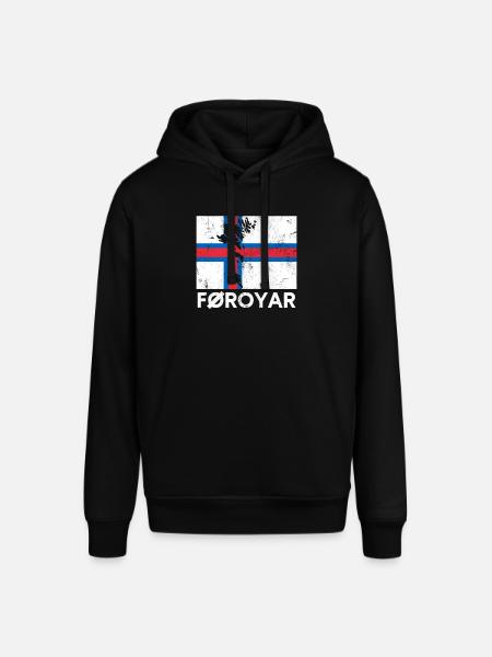 Færøerne, Flag Færøerne - Stanley/Stella SOUNDER unisex hoodie - sort