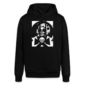 Horror Schädel Schädel Kunst Schädel Gothic Heavy Metal - Stanley/Stella Unisex Hoodie SOUNDER - Schwarz - Vorne - Alina (178cm) & Michal (187cm)