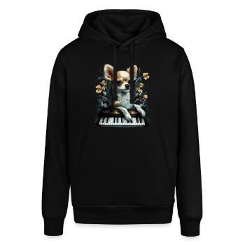 Chihuahua Joue du Piano | Chien Drôle Musique - Sweat à capuche SOUNDER Stanley/Stella Unisexe - noir - Devant - Alina (178cm) & Michal (187cm)