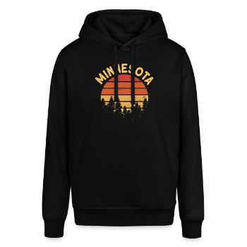 Minnesota - Stanley/Stella Unisex Hoodie SOUNDER - Schwarz - Vorne - Alina (178cm) & Michal (187cm)