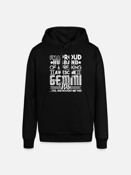 Gemini Proud Husband Of Awesome Gemini Wife - Stanley/Stella SOUNDER Unisex Hoodie - black