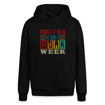 Job Beruf Arbeiten Vier-tage-woche Büro - Stanley/Stella Unisex Hoodie SOUNDER - Schwarz - Vorne - Alina (178cm) & Michal (187cm)