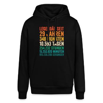 29 Jahre Neunundzwanzigster Geburtstag - Stanley/Stella Unisex Hoodie SOUNDER - Schwarz - Vorne - Alina (178cm) & Michal (187cm)