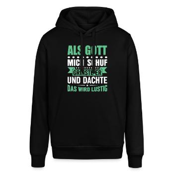 Lustige Sprüche - Stanley/Stella Unisex Hoodie SOUNDER - Schwarz - Vorne - Alina (178cm) & Michal (187cm)