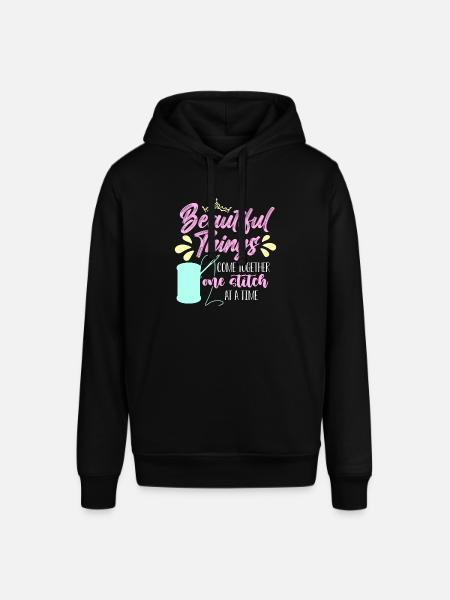 Cross Stitch Beautiful Things Come Together Sewing - Stanley/Stella SOUNDER Unisex Hoodie - black