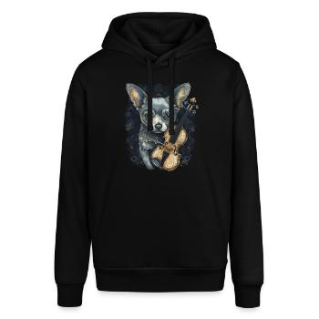 Chihuahua | Aloha Ukulele Hawaii Gitarre Lustiger - Stanley/Stella Unisex Hoodie SOUNDER - Schwarz - Vorne - Alina (178cm) & Michal (187cm)