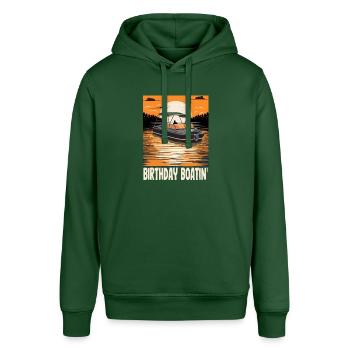 Pontoon Queen King Birthday Boatin Motorboat - Stanley/Stella Unisex Hoodie SOUNDER - Flaschengrün - Vorne - Alina (178cm) & Michal (187cm)