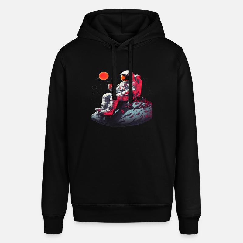 Komischer Astronaut sitzt mit Eis - Stanley/Stella Unisex Hoodie SOUNDER - Schwarz