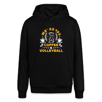 Beach Volleyball Weekends Coffee & Volleyball Set - Stanley/Stella Unisex Hoodie SOUNDER - Schwarz - Vorne - Alina (178cm) & Michal (187cm)