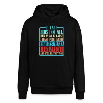 If I Say First Of All, Run Away 6 - Stanley/Stella SOUNDER Unisex Hoodie - black - Front - Alina (178cm) & Michal (187cm)