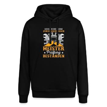 Lizenz Meisterprüfung bestanden - Stanley/Stella Unisex Hoodie SOUNDER - Schwarz - Vorne - Alina (178cm) & Michal (187cm)