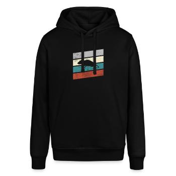 Maus Retro - Stanley/Stella Unisex Hoodie SOUNDER - Schwarz - Vorne - Alina (178cm) & Michal (187cm)