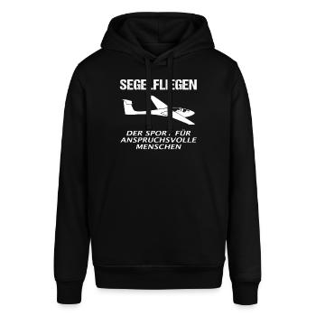 Segelfliegen Lustiger Spruch Segelflieger Geschenk - Stanley/Stella Unisex Hoodie SOUNDER - Schwarz - Vorne - Alina (178cm) & Michal (187cm)