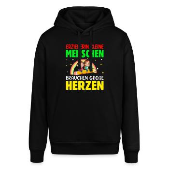 Erzieherin Abschiedsgeschenk - Stanley/Stella Unisex Hoodie SOUNDER - Schwarz - Vorne - Alina (178cm) & Michal (187cm)